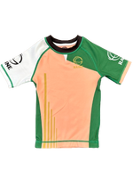 Kids Hyper BJJ Rash Guard - Peach/Green