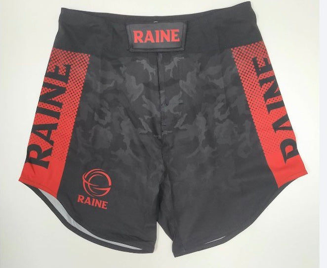 Kids BJJ Shorts - Black/Red Camo - Velcro