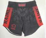 Kids BJJ Shorts - Black/Red Camo - Velcro