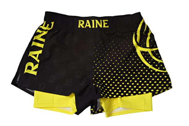 Mens Dynamite BJJ Shorts - Black/Yellow