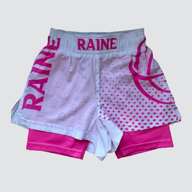 Kids Dynamite BJJ Shorts - White/Pink