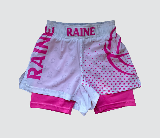 Kids Dynamite BJJ Shorts - White/Pink