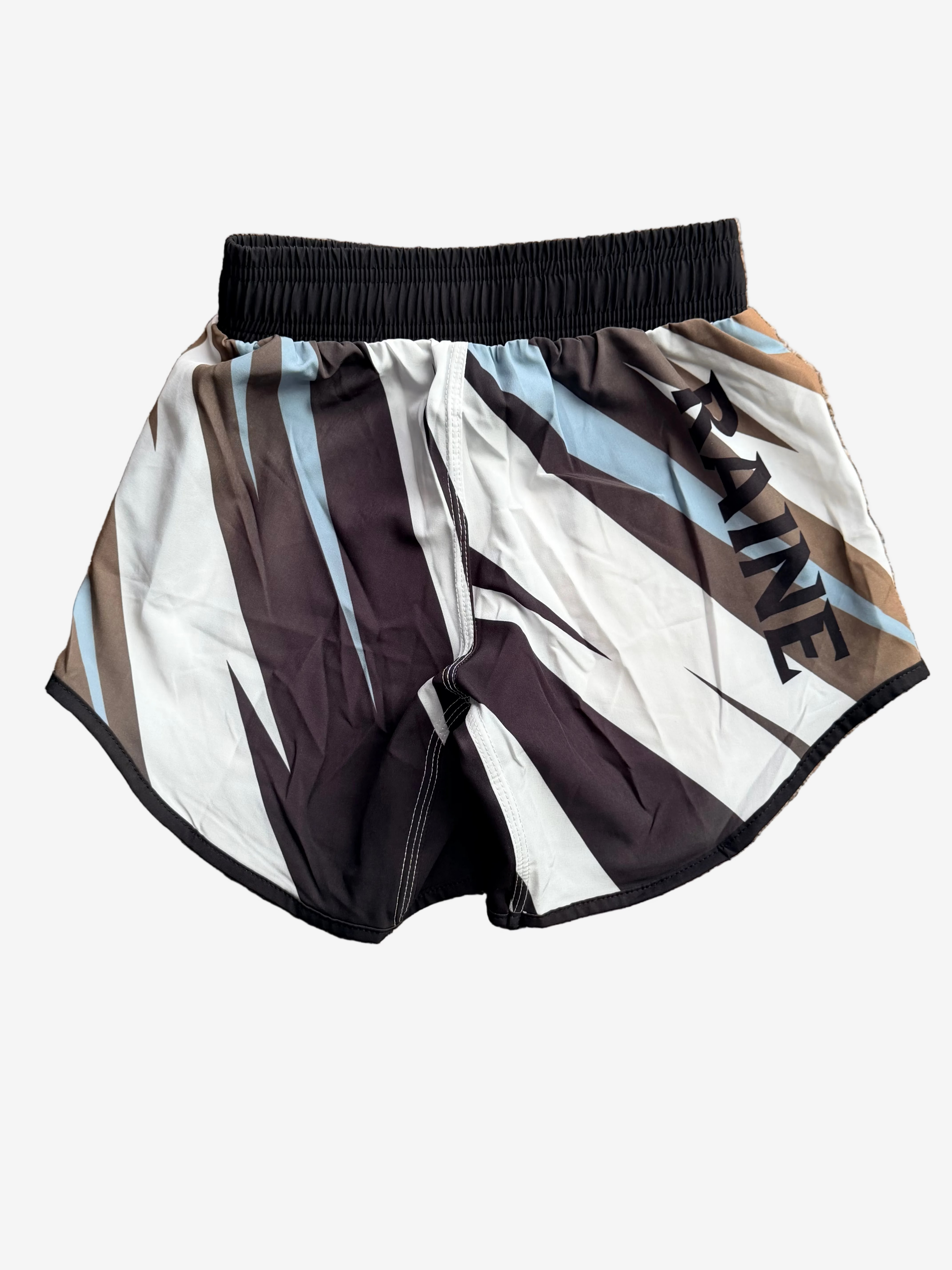 Striped shorts with a black waistband 