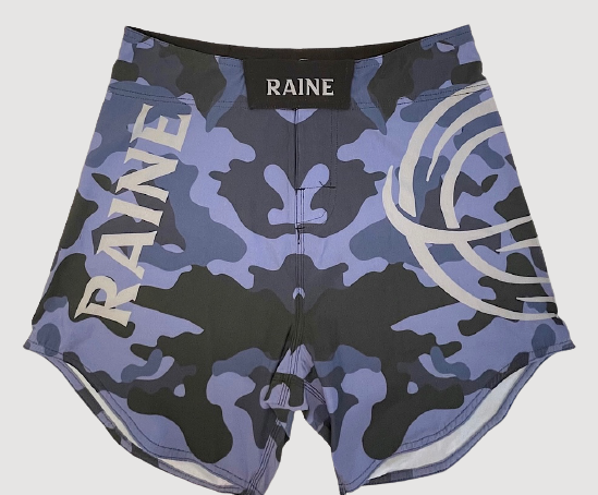 Mens Camo BJJ Shorts - Grey/Blue