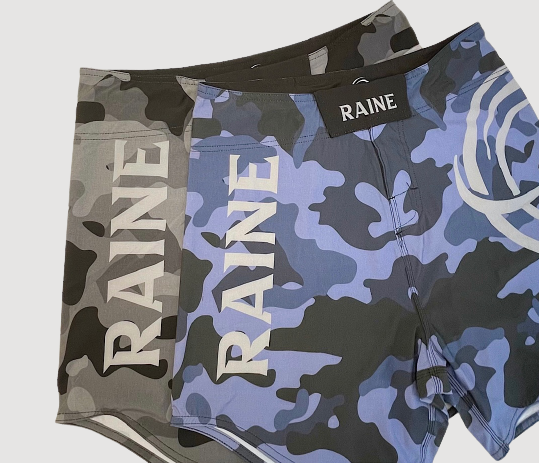 Mens Camo BJJ Shorts - Grey/Blue
