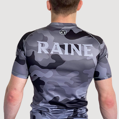 Mens Camo BJJ Rash Guard - Blue or Grey