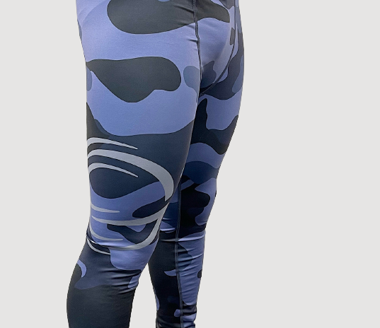 Mens Camo BJJ Spats - Blue/Grey