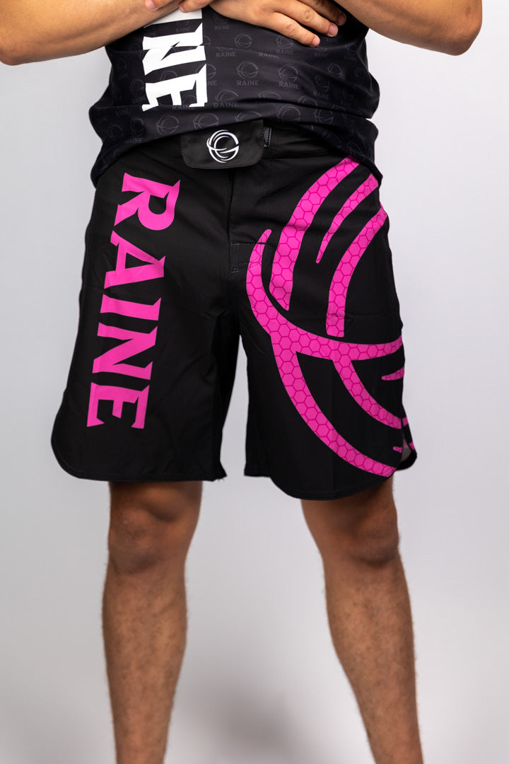 Mens Classic BJJ Shorts - Black/Grey/Pink