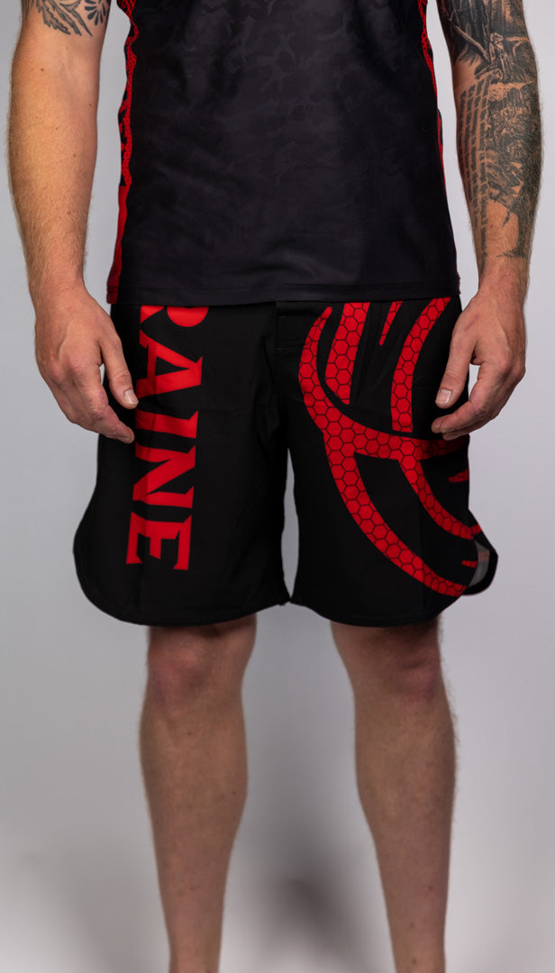 Mens Classic BJJ Shorts - Black/Grey/Pink