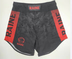 Kids BJJ Shorts - Black/Red Camo - Velcro